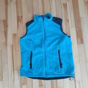 L.L. Bean Vest Turquoise Blue Fleece Medium Fleece